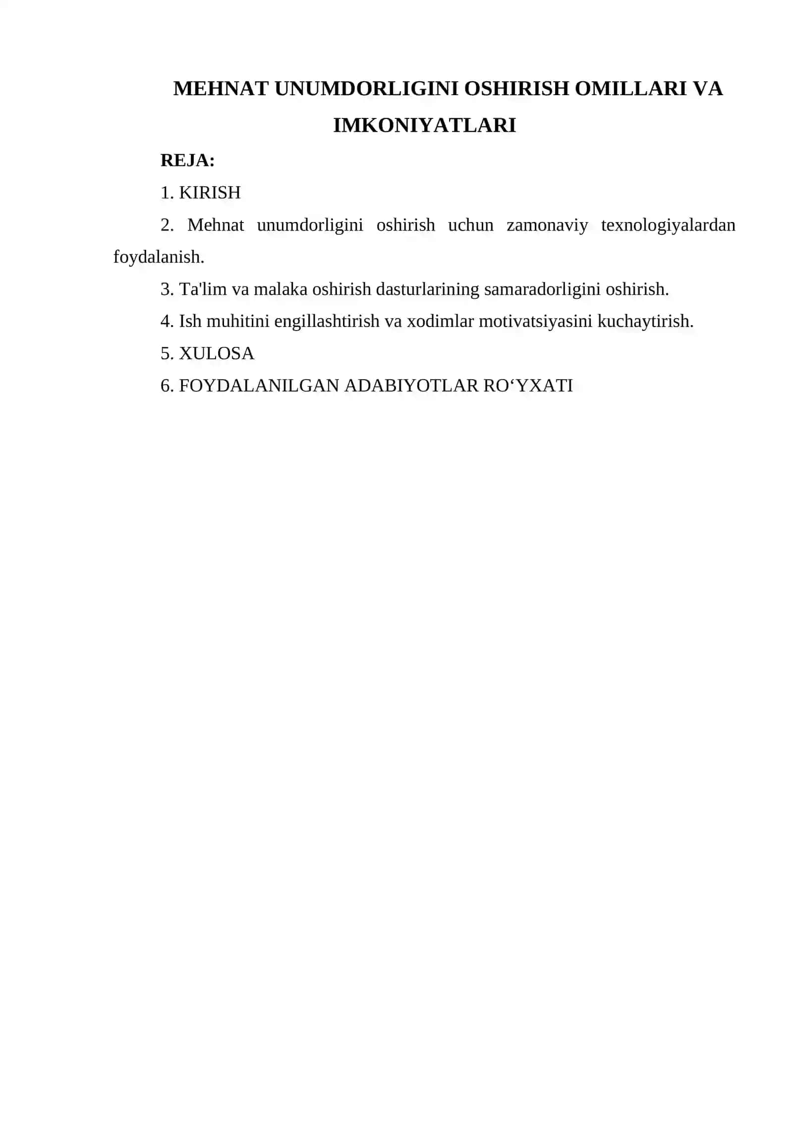 MEHNAT UNUMDORLIGINI OSHIRISH OMILLARI VA IMKONIYATLARI 2