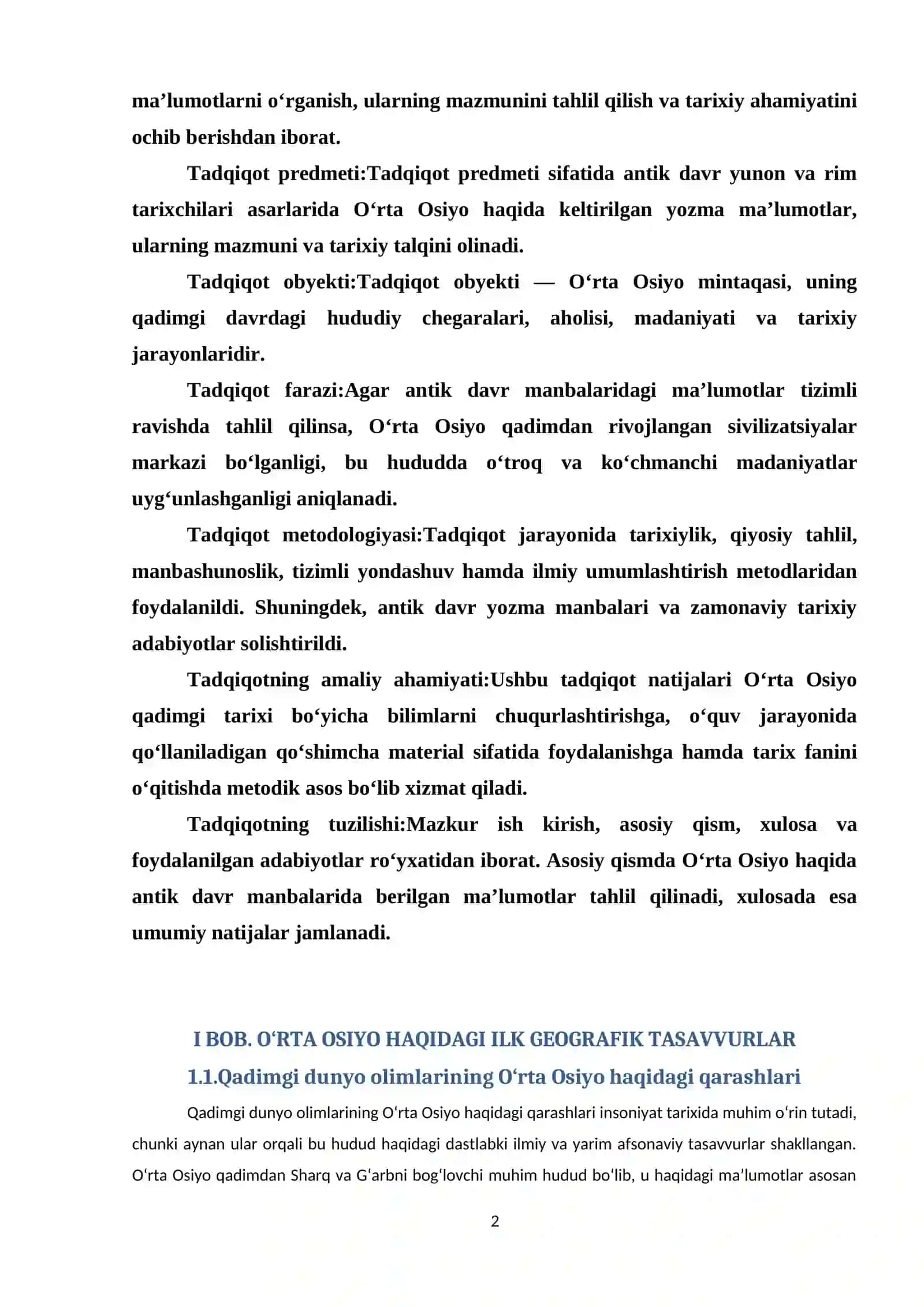 O‘RTA OSIYO HAQIDAGI ILK GEOGRAFIK TASAVVURLAR 2