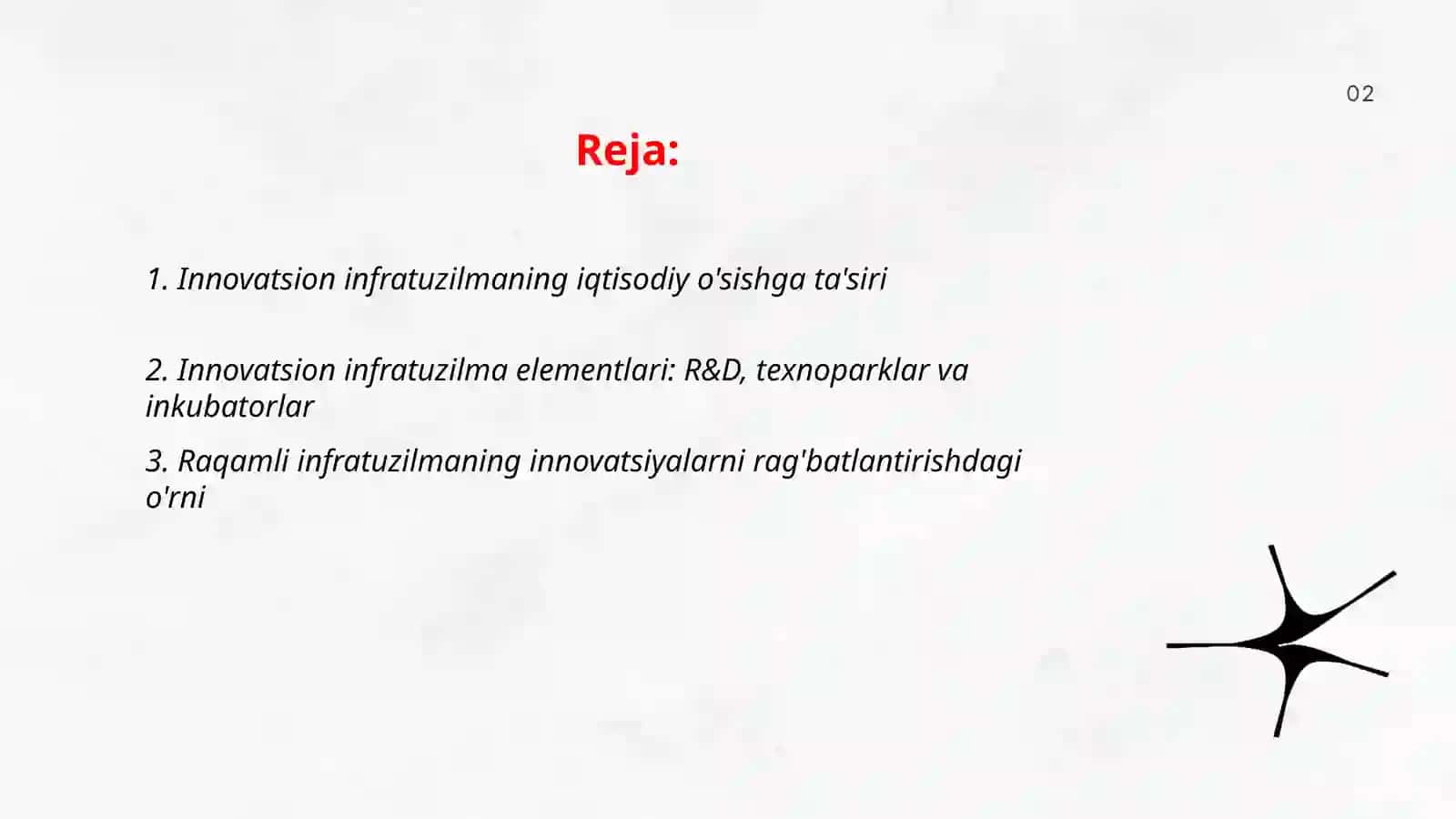 Innovatsion infratuzilma iqtisodiy rivojlanishning omili 2