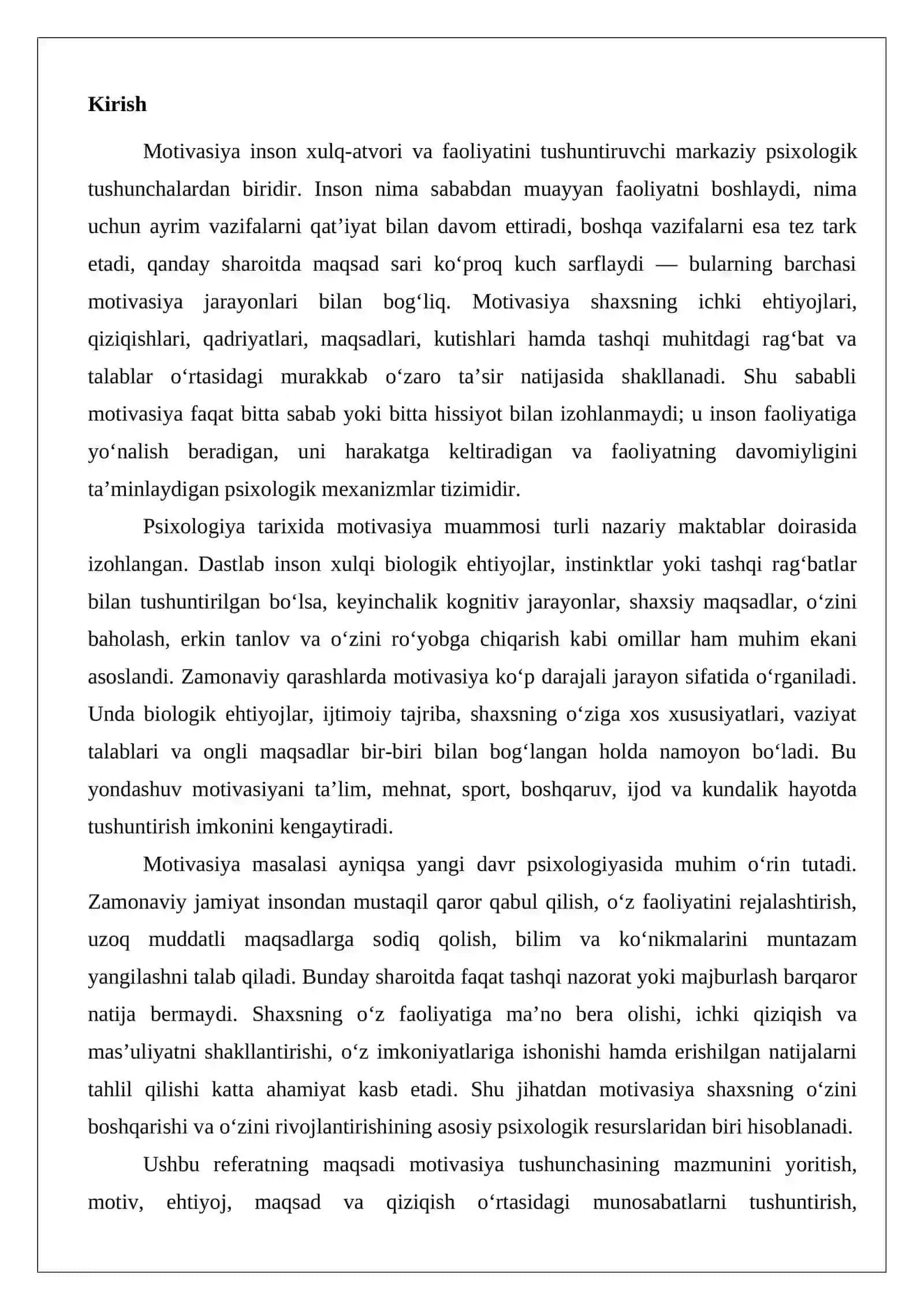 Yangi davr va psixologiya Motivasiya haqida umumiy tushuncha 2