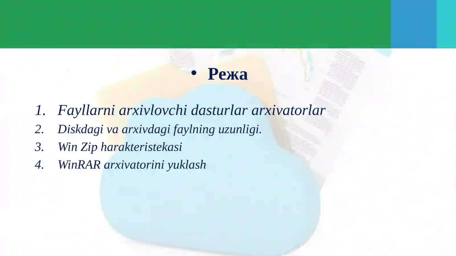 Arxivlash dasturlari. Fayllarni arxivlash va arxiv fayllarni ochish 2