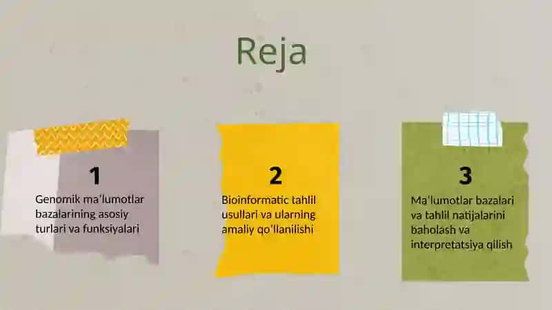 Genomik ma’lumotlar bazalari va ularning bioinformatic tahlili 2