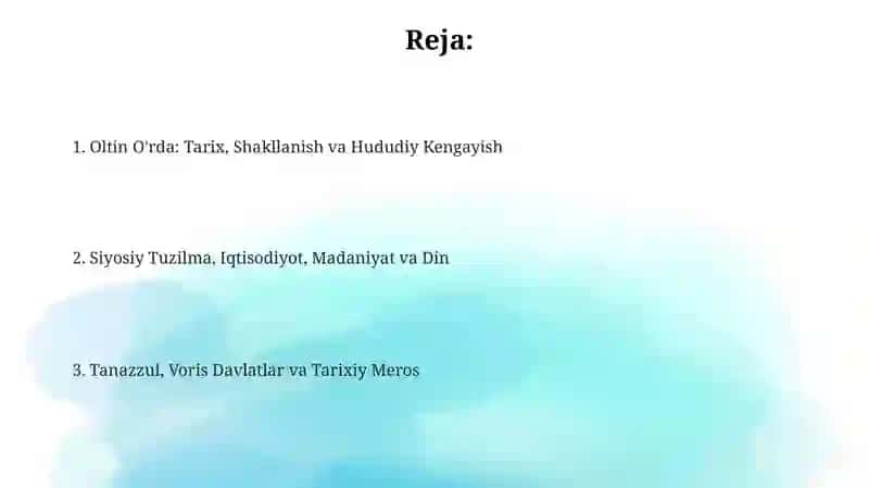 Oltin O'rda: Tarix va Shakllanish 2
