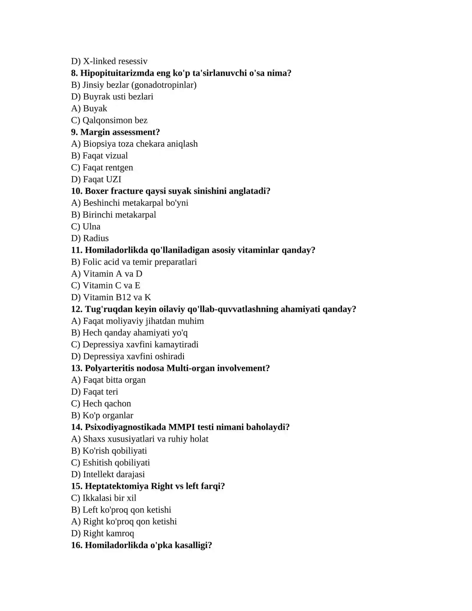 Xirurgiya testlari 2