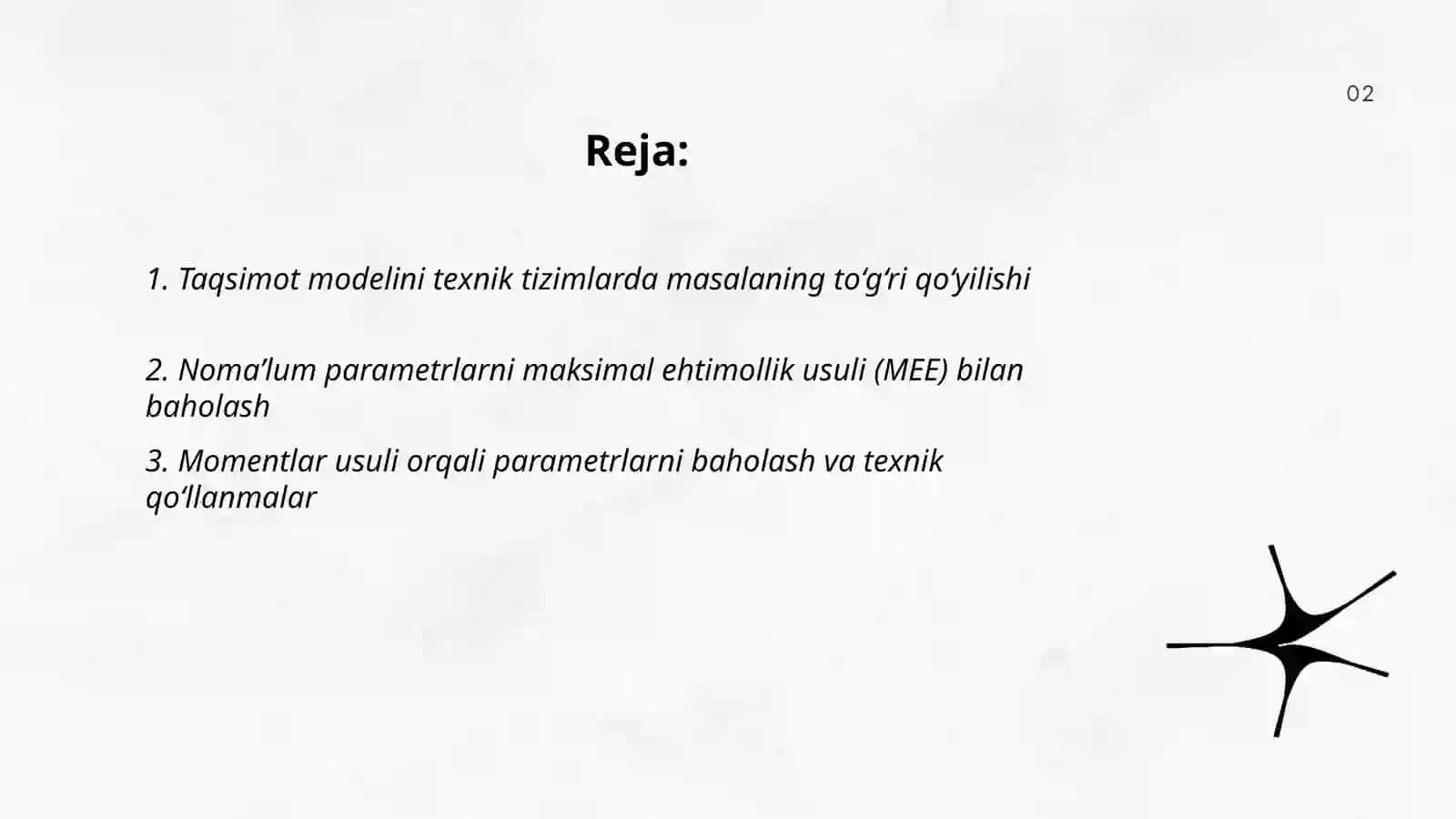 Ehtimollar nazariyasining texnikaviy masalalarda qo‘llanilishi 2