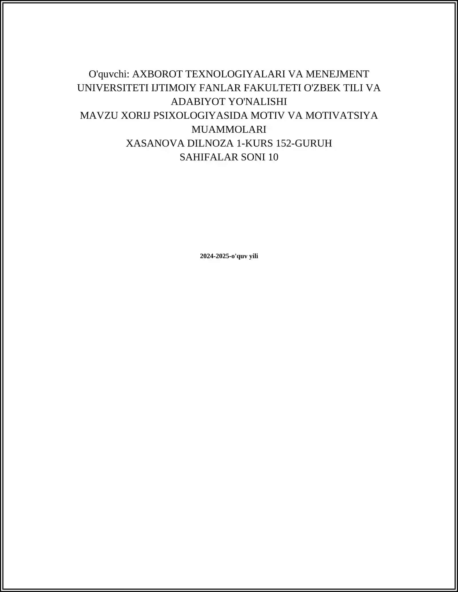 XORIJ PSIXOLOGIYASIDA MOTIV VA MOTIVATSIYA MUAMMOLARI 2