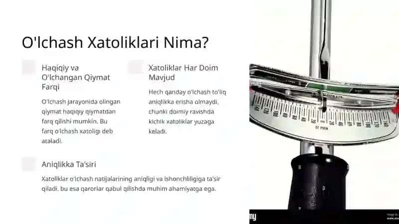 O'lchash Xatoliklari Haqida Tushuncha 2