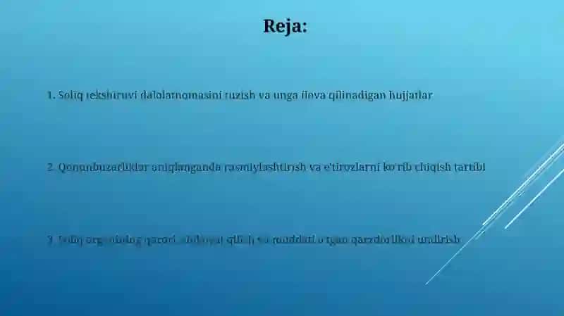 Sayyor soliq tekshiruvi natijalarini rasmiylashtirish tartibi 2