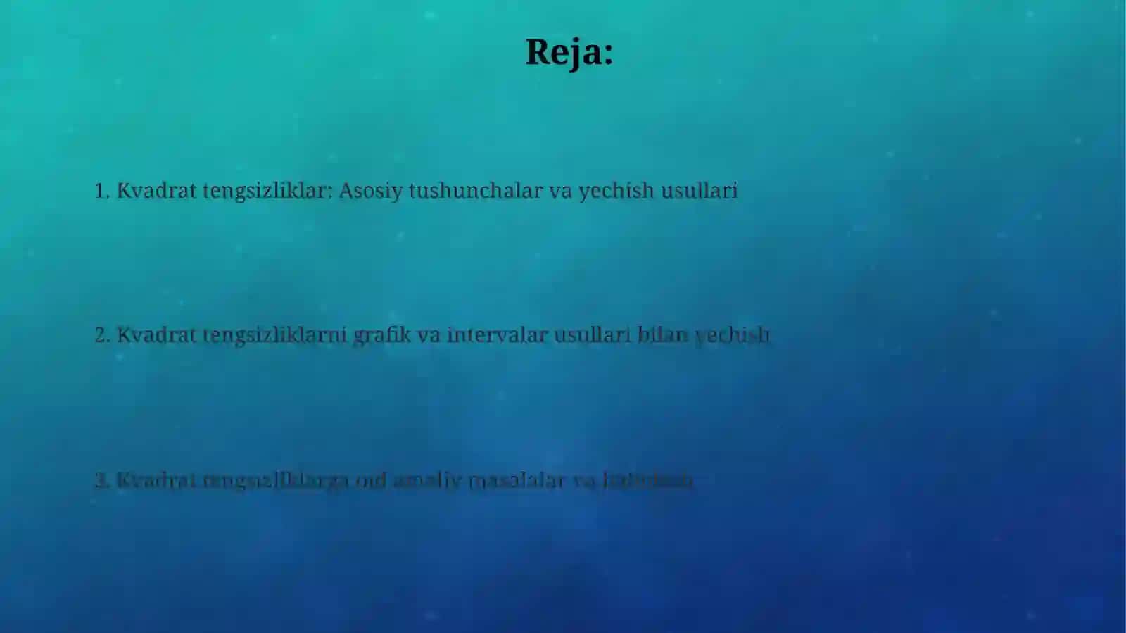 Kvadrattengsizliknio`qitish 2