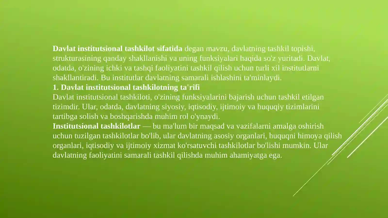 DAVLAT INSTITUTSIONAL TASHKILOT SIFATIDA 2
