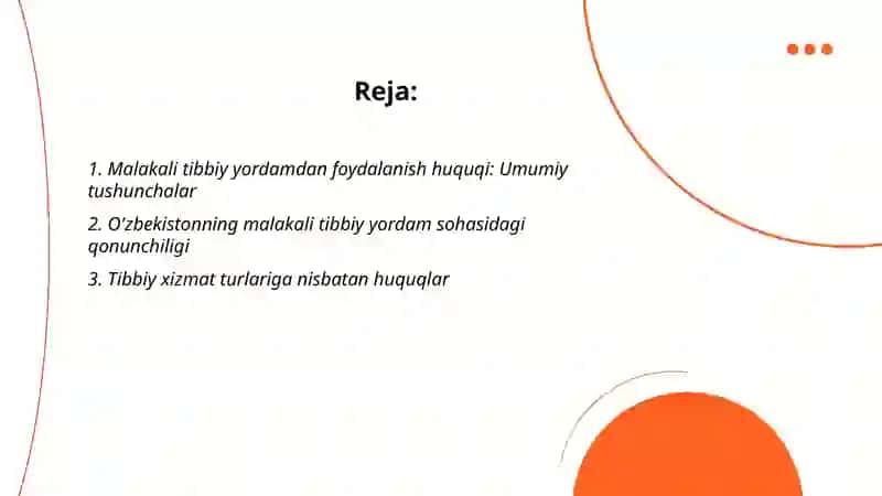 Malakali tibbiy yordamdan foydalanish huquqi 2