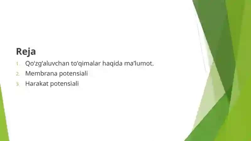 Qoʻzgʻaluvchan toʻqimalarda bioelektrik xodisalar 2