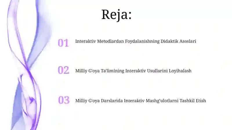 Milliy g'oya fanini o'qitishda didaktik jarayon loyihasining interfaol usullari 2