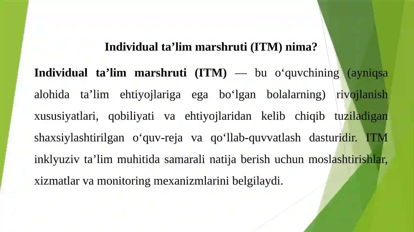 Individual ta’lim marshruti (ITM): tuzish tamoyillari va mutaxassislar jamoasi 2