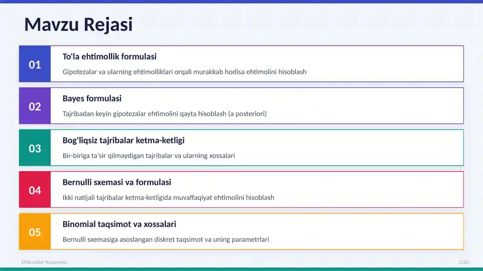 To'la ehtimollik 2