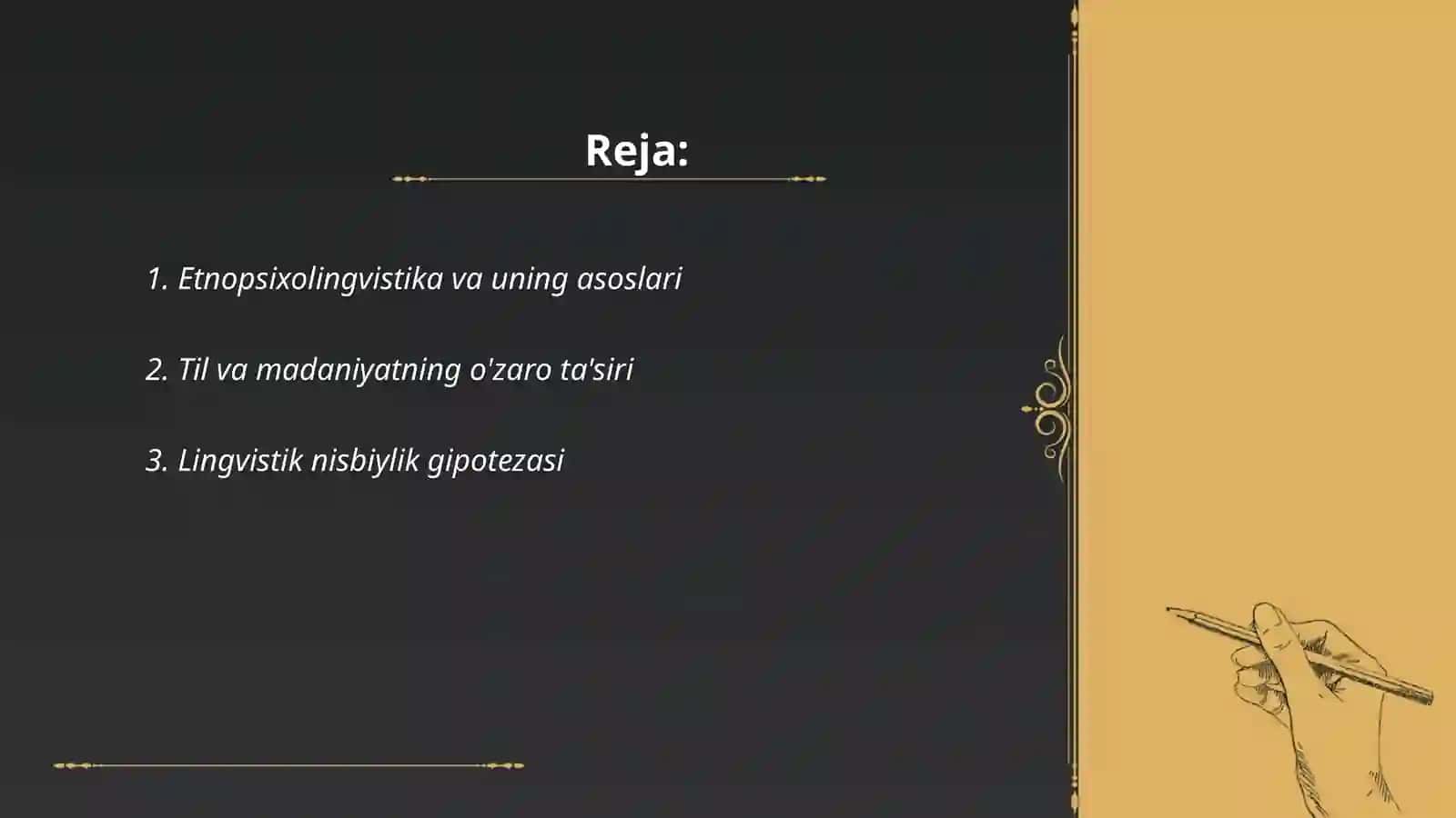 Etnopsixolingvistika. Til va madaniyat 2