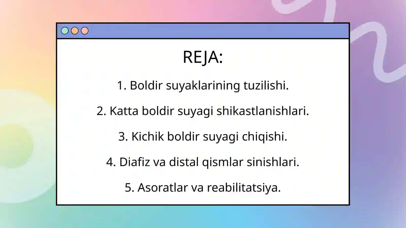 Boldir suyaklari shikastlari 2