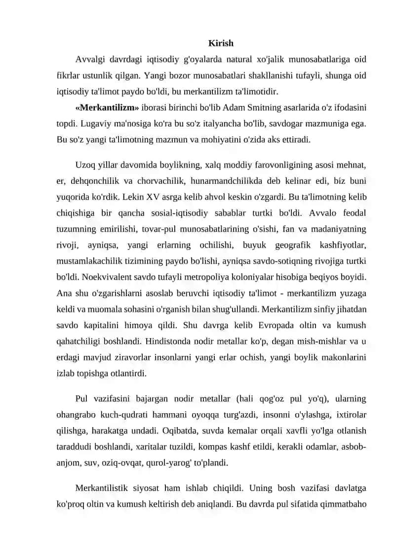 Merkantilizm g'oyasi vujudga kelishining ijtimoiy-iqtisodiy sharoitlari 2