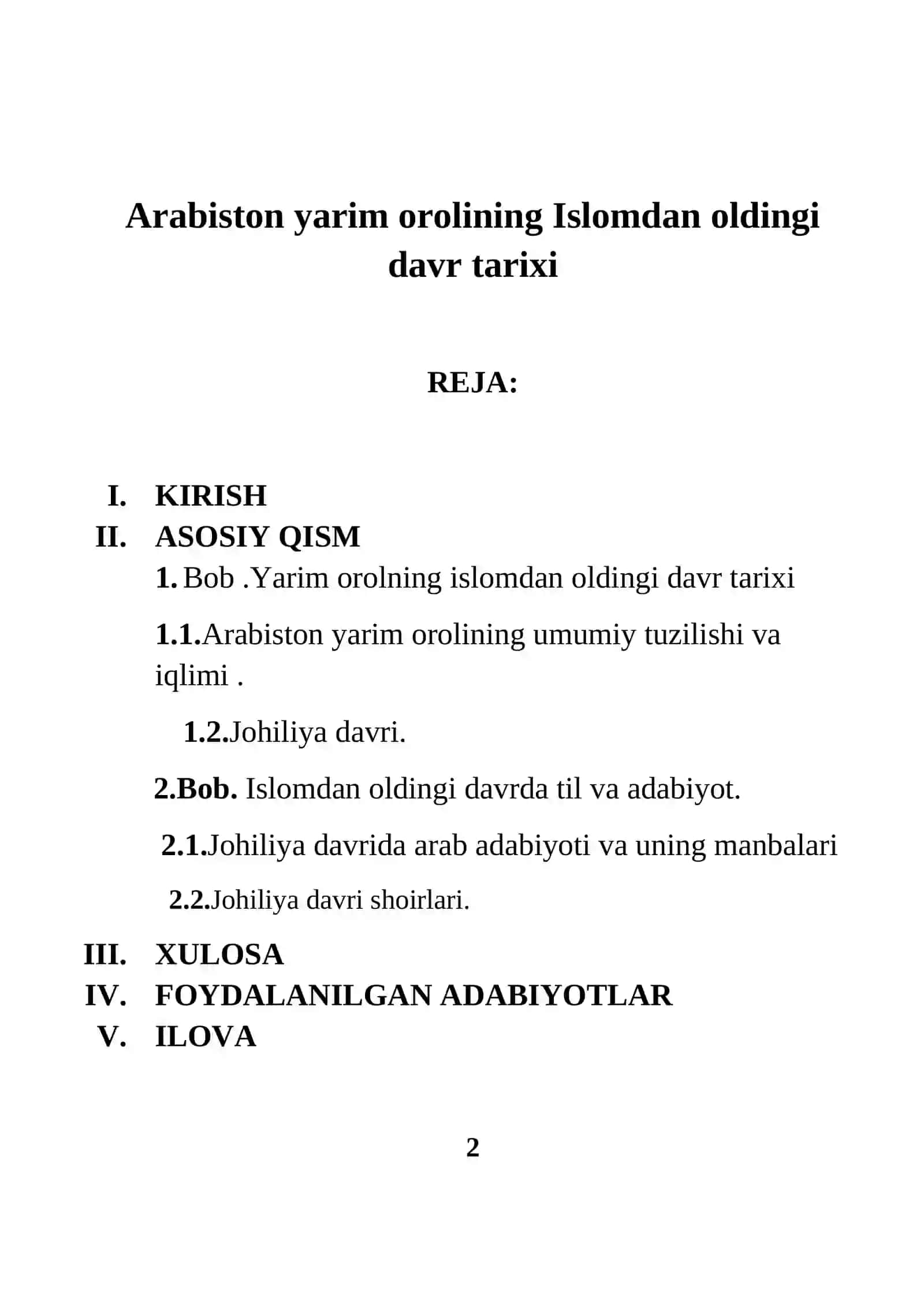 Arabiston yarim orolining Islomdan oldingi davr tarixi 2