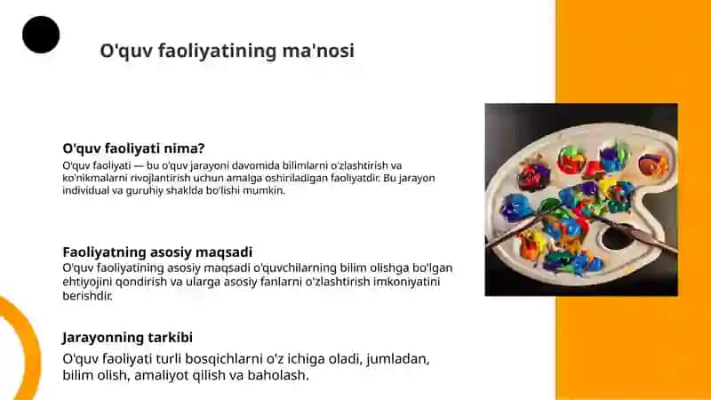 O'quv faoliyatining mantiqiy tuzilishi va o'quv faoliyati shakllari 2