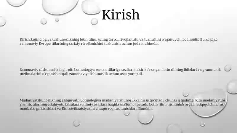 Zamonaviy Tillarda Lotinshunoslik 2