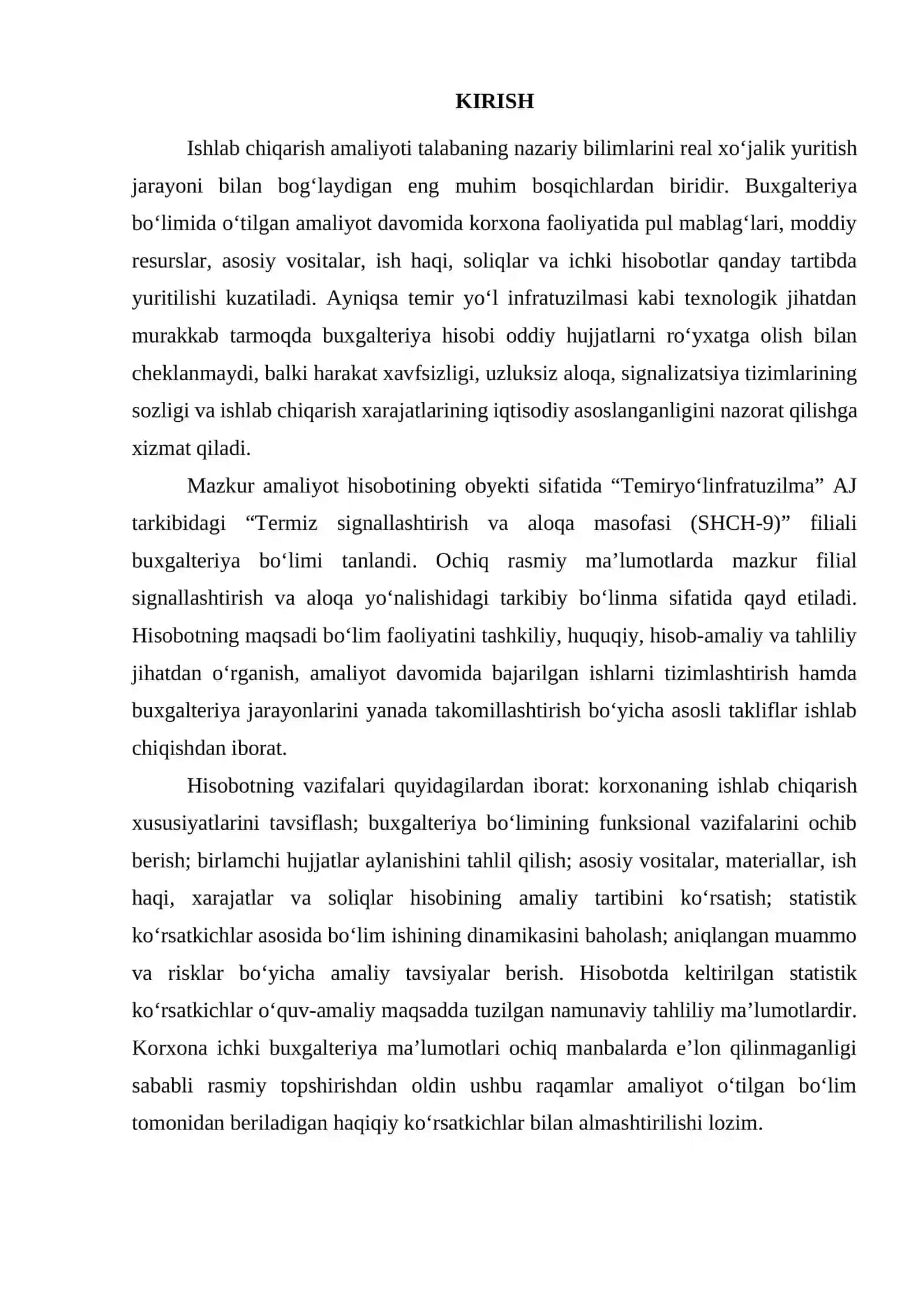 temir yo'l amaliyot hisoboti 2