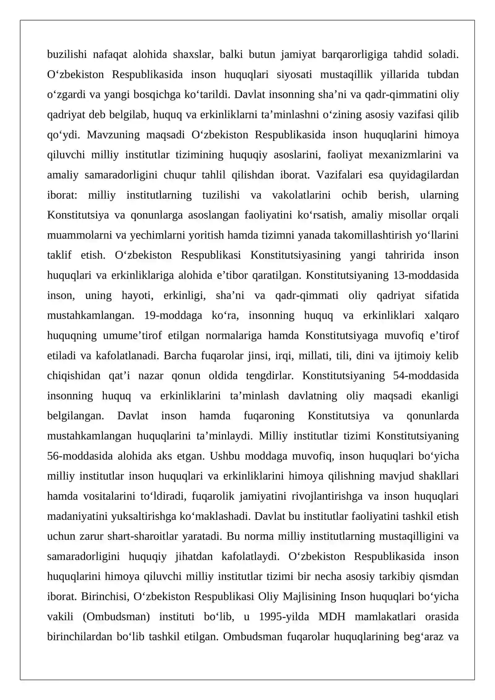 Inson huquqlarini himoya qiluvchi milliy institutlar tizimi 2