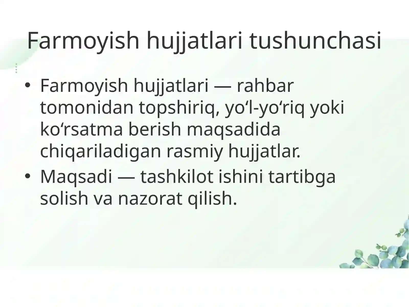 Farmoyish hujjatlari 2