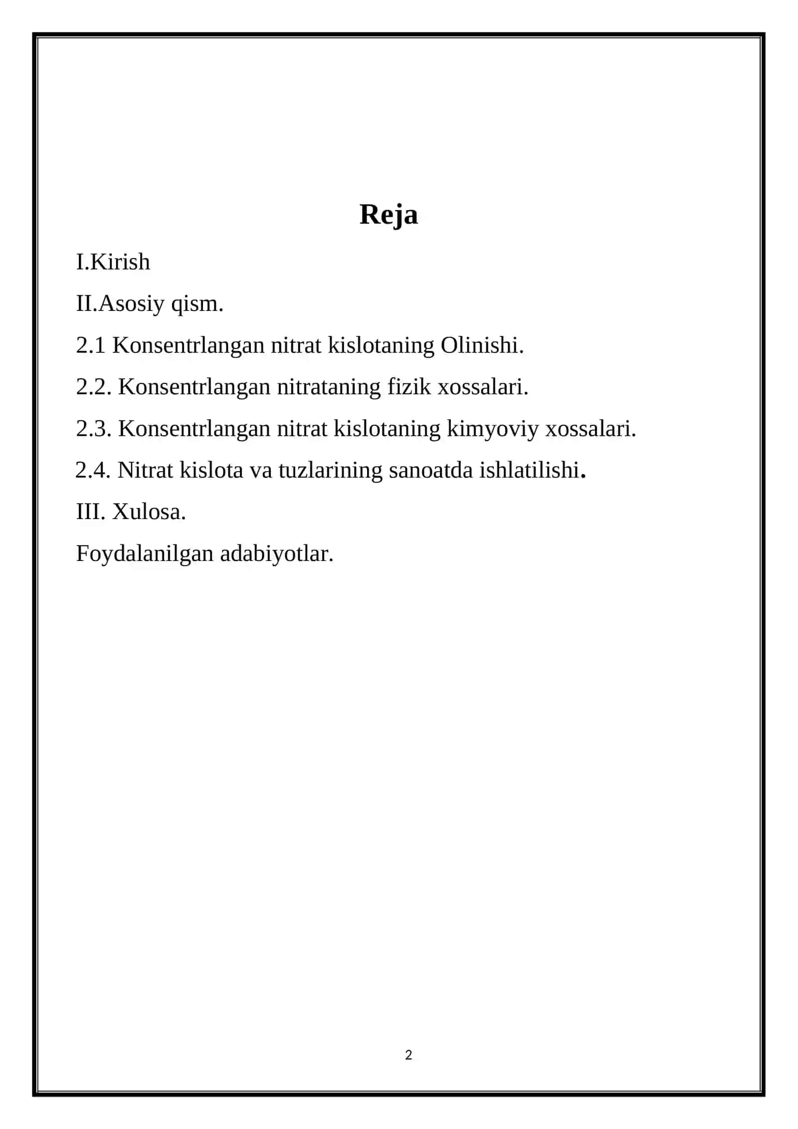 Konsentrlangan nitrat kislotaning olinishi 2