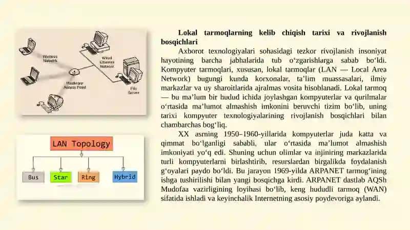 Lokaltarmoqlarning kelibchi qishti varivojlanish bosqichlari 2