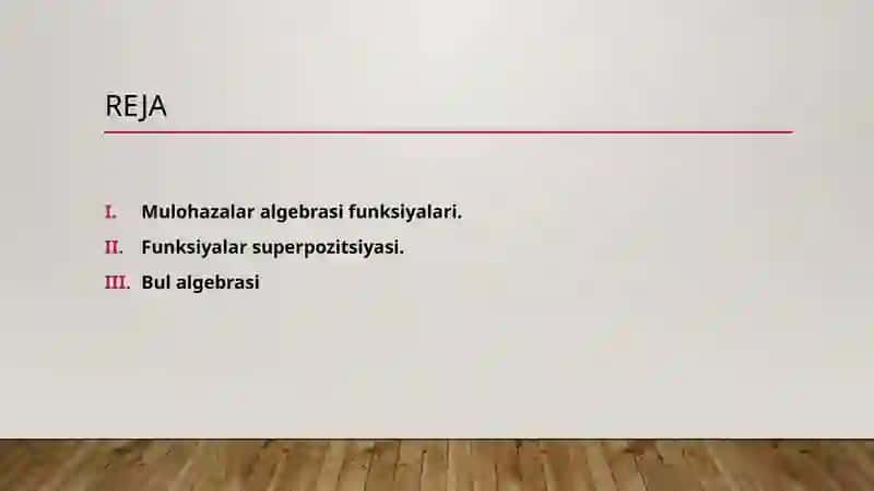 Bul algebrasi 2