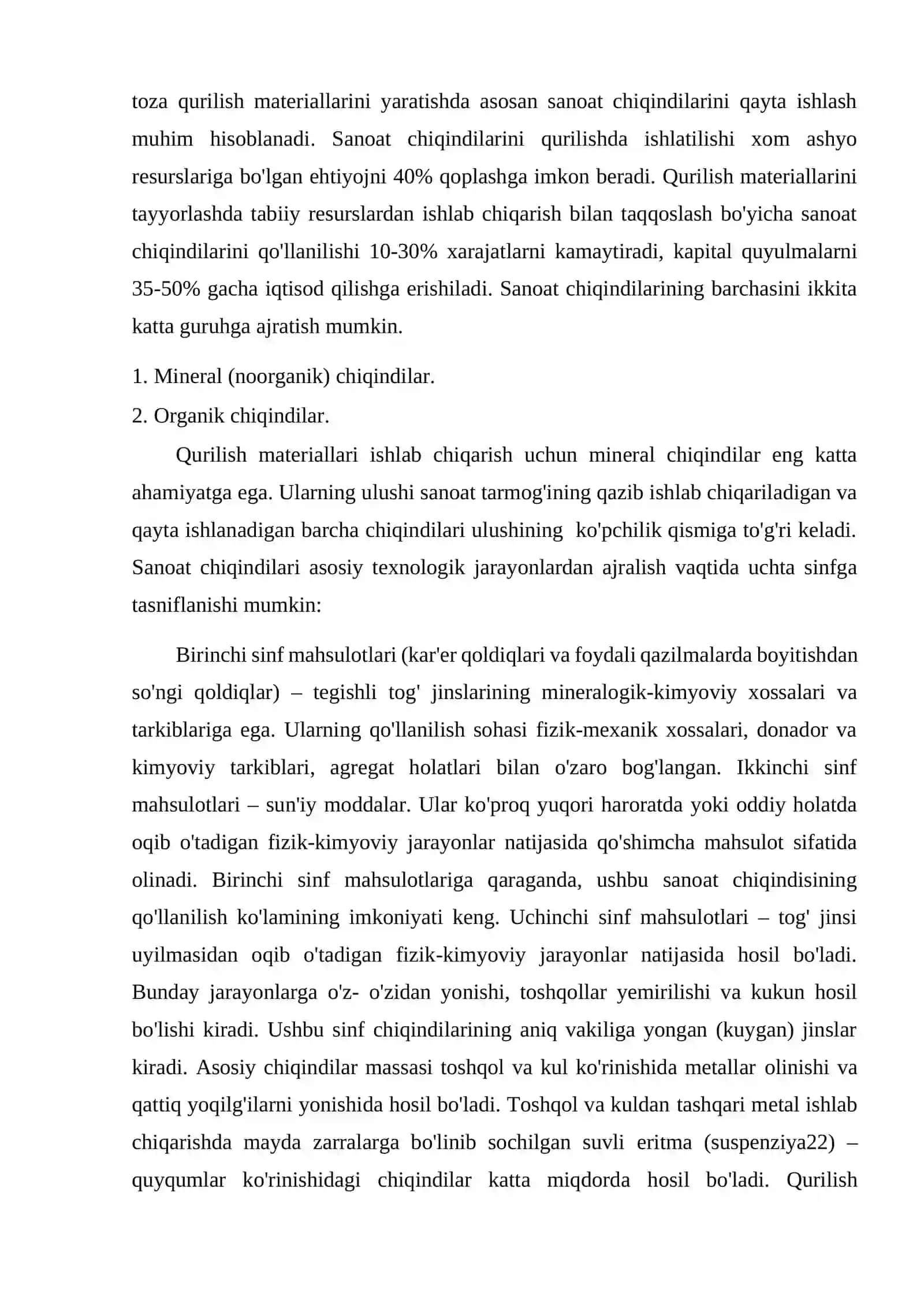 Shiqindilarni qayta ishlash. Ikkilamchi resurslardan foydalanishning ekologik asoslari 2