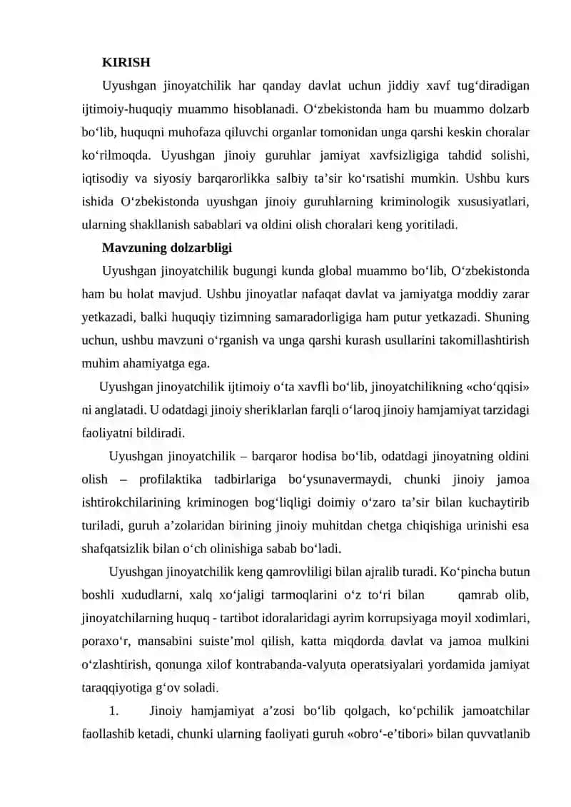 Uyushgan Jinoyatchilik Tushunchasi 2