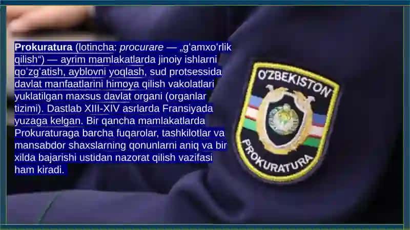 BESHINCHI BO’LIM.DavlathokimiyatiningtashkiletilishiXXV-bob.Prokuratura 2