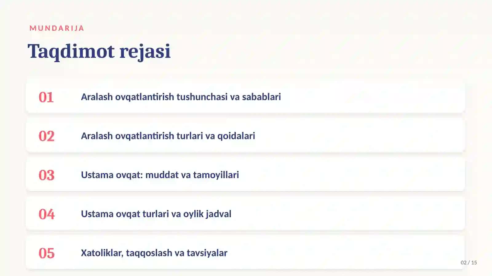 Aralash ovqatlantirish va ustama ovqat — 15 slaydlik taqdimot 2