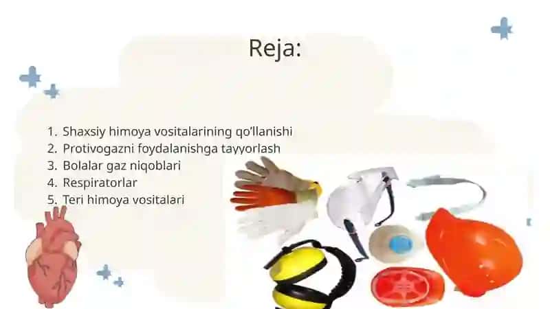 Shaxsiy himoya vositalari, maxsus vositalar, shaxsiy tibbiy vositalar va ulardan foydalanish 2