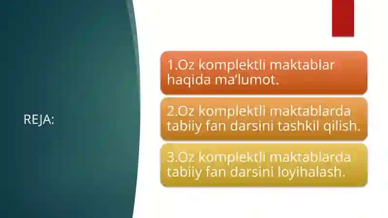 Oz komplektlangan maktablarda tabiiy fanlar darslarini loyihalash usullarini o’rganish 2