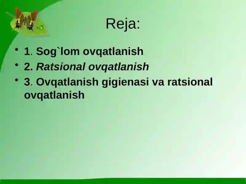 Massoviy ovqatlanishning to'g'ri ovqatlanish to'g'risidagi fikrlari 2