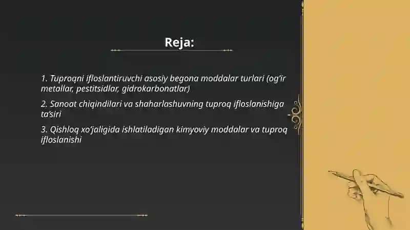 Tuproqning begona moddalar bilan ifloslanishi 2