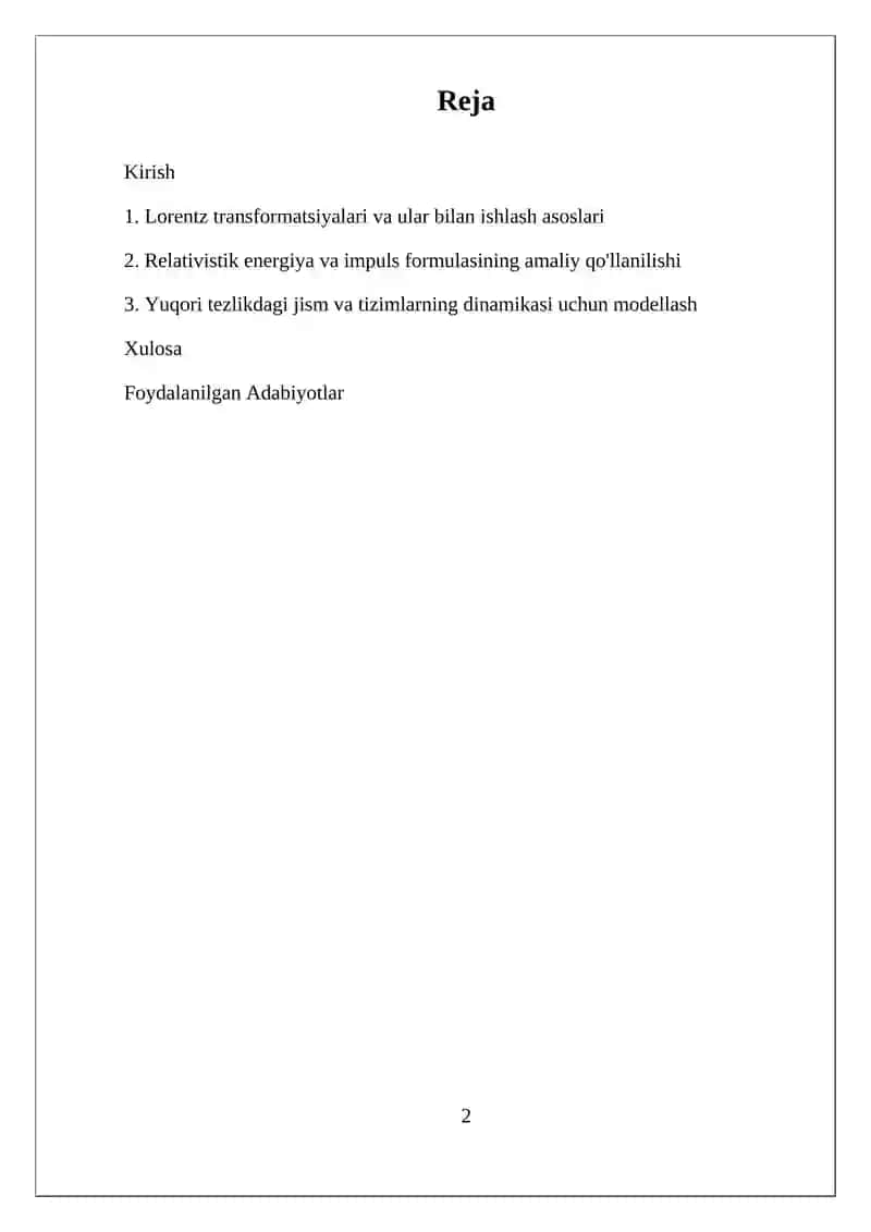 Relyativistik Dinamika Elementlari 2