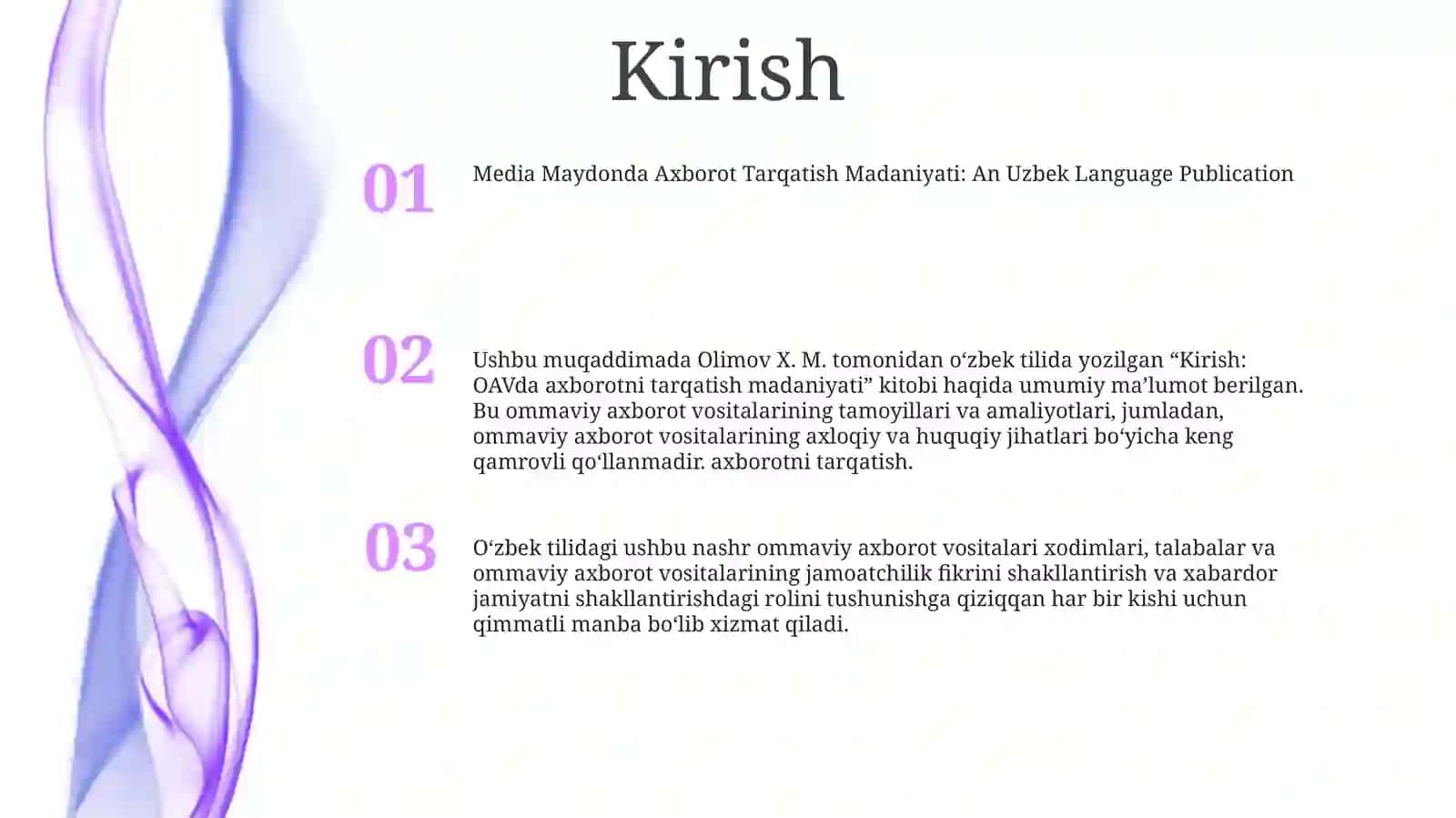 Kirish: OAVda axborotni tarqatish madaniyati 2