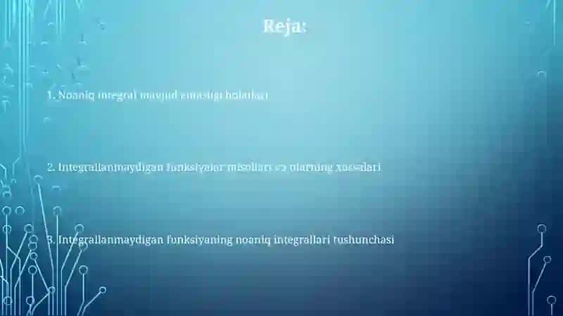 Chegaralanmagan funksiyanibg xosmas integrallari 2