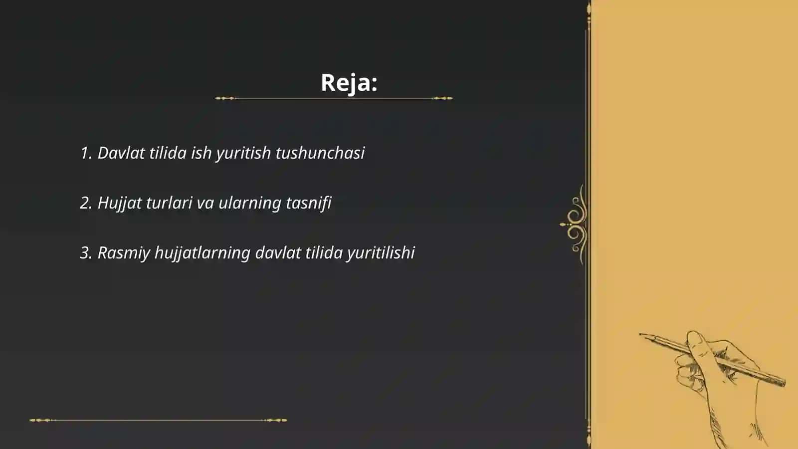 Davlat tilida ish yuritish hujjatlari 2