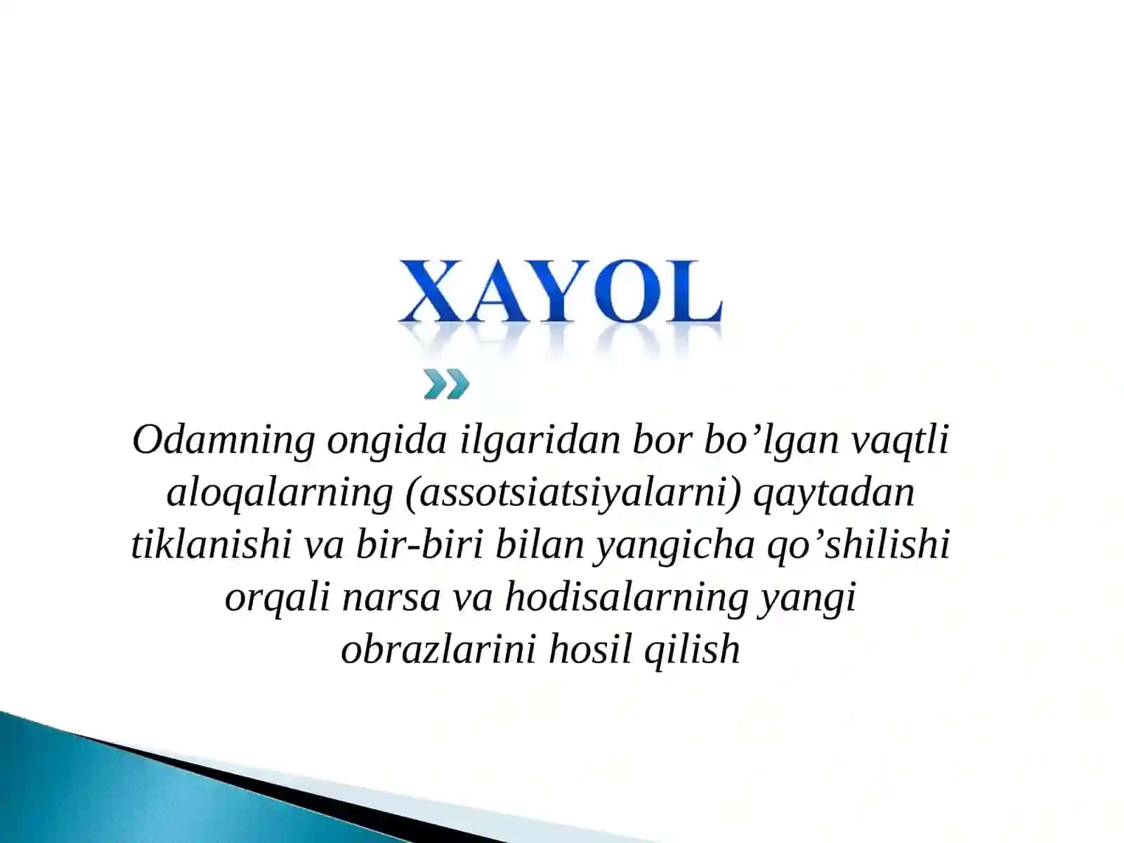 Xayol-obrazlar yaratish asoslarini o'rganish 2