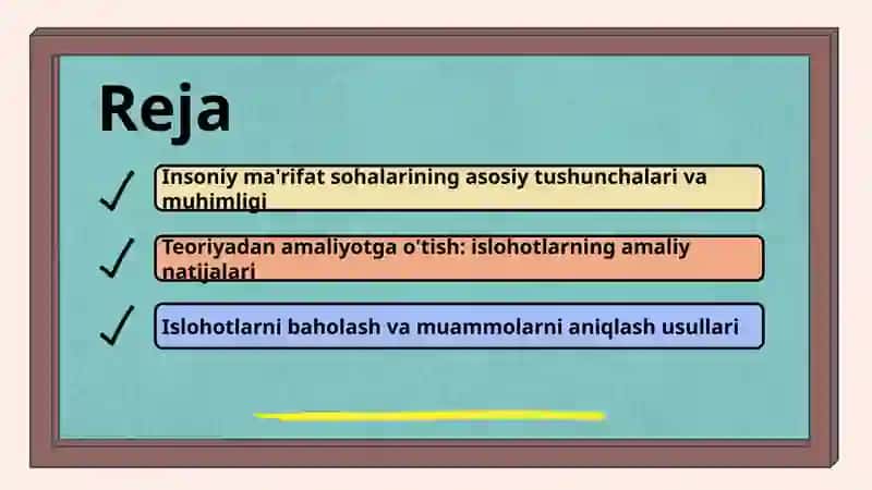 Ma'naviy-marifiy sohalarda islohotlarni amalga oshirish 2