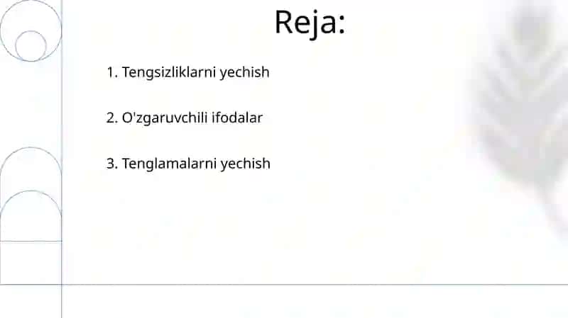 O'zgaruvchi qatnashgan ifoda. Sonli tenglik, tengsizlik va uni yechishga o‘rgatish metodikasi 2