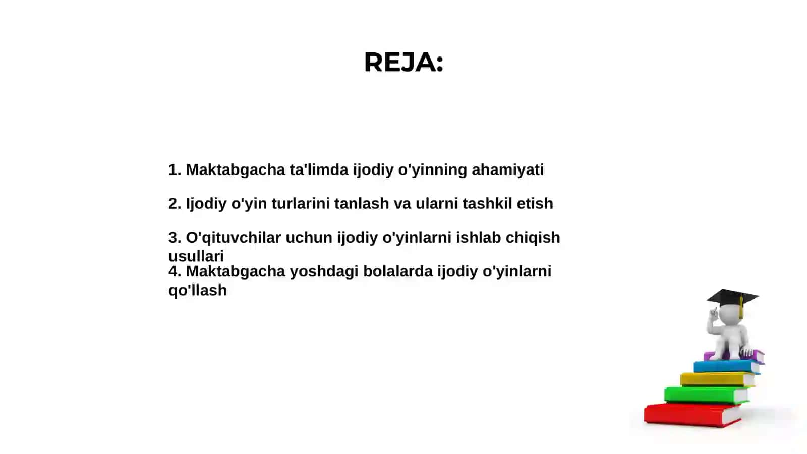 Maktabgacha ta’limda ijodiy o'yin faoliyatini tashkil etish 2