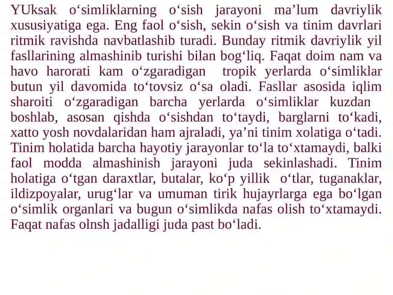 O‘simliklarning harakatlari 2