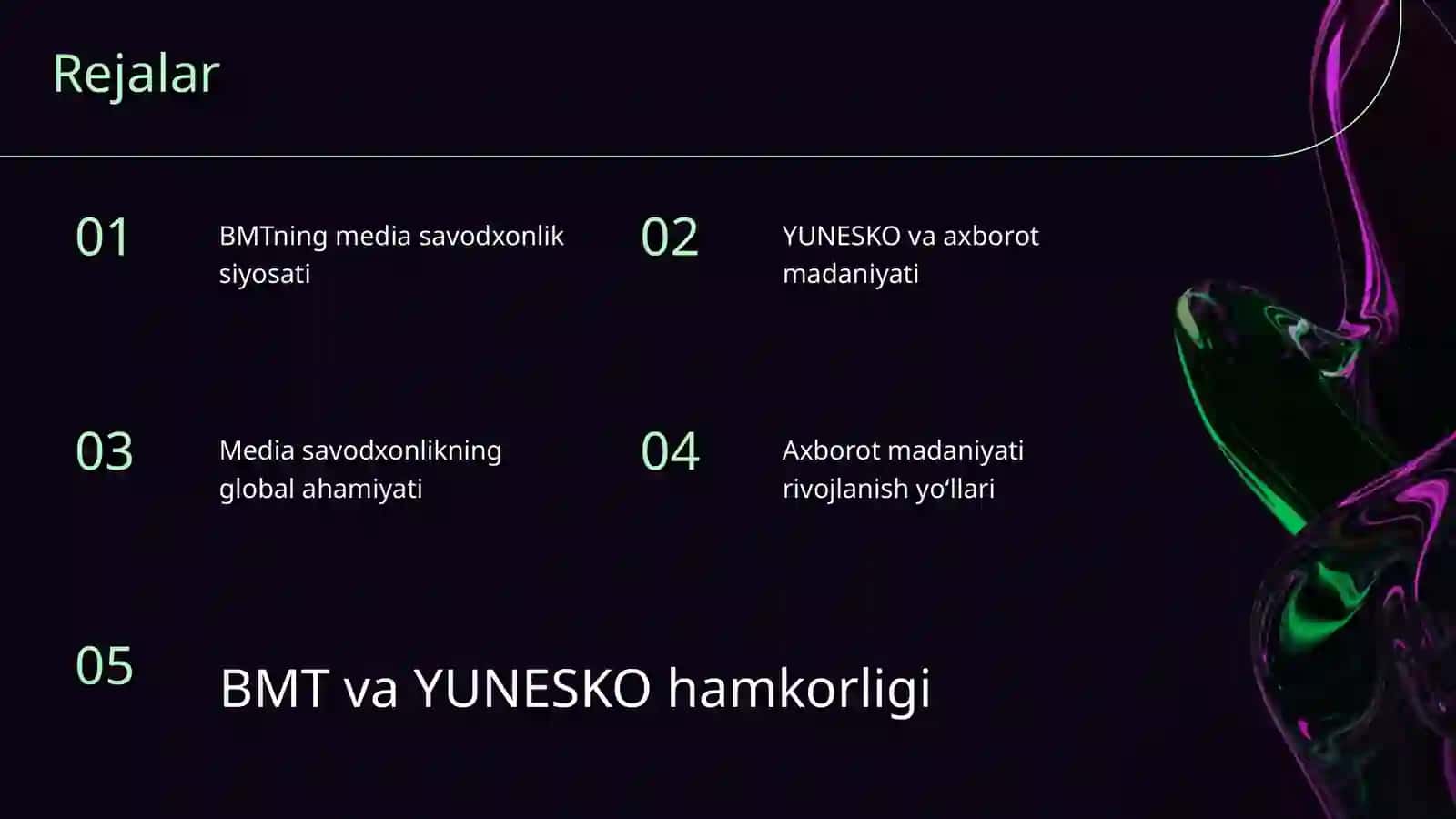 BMT VA YUNESKONING MEDIA SAVODXONLIK VA AXBOROT MADANIYATIGA MUNOSABATI 2