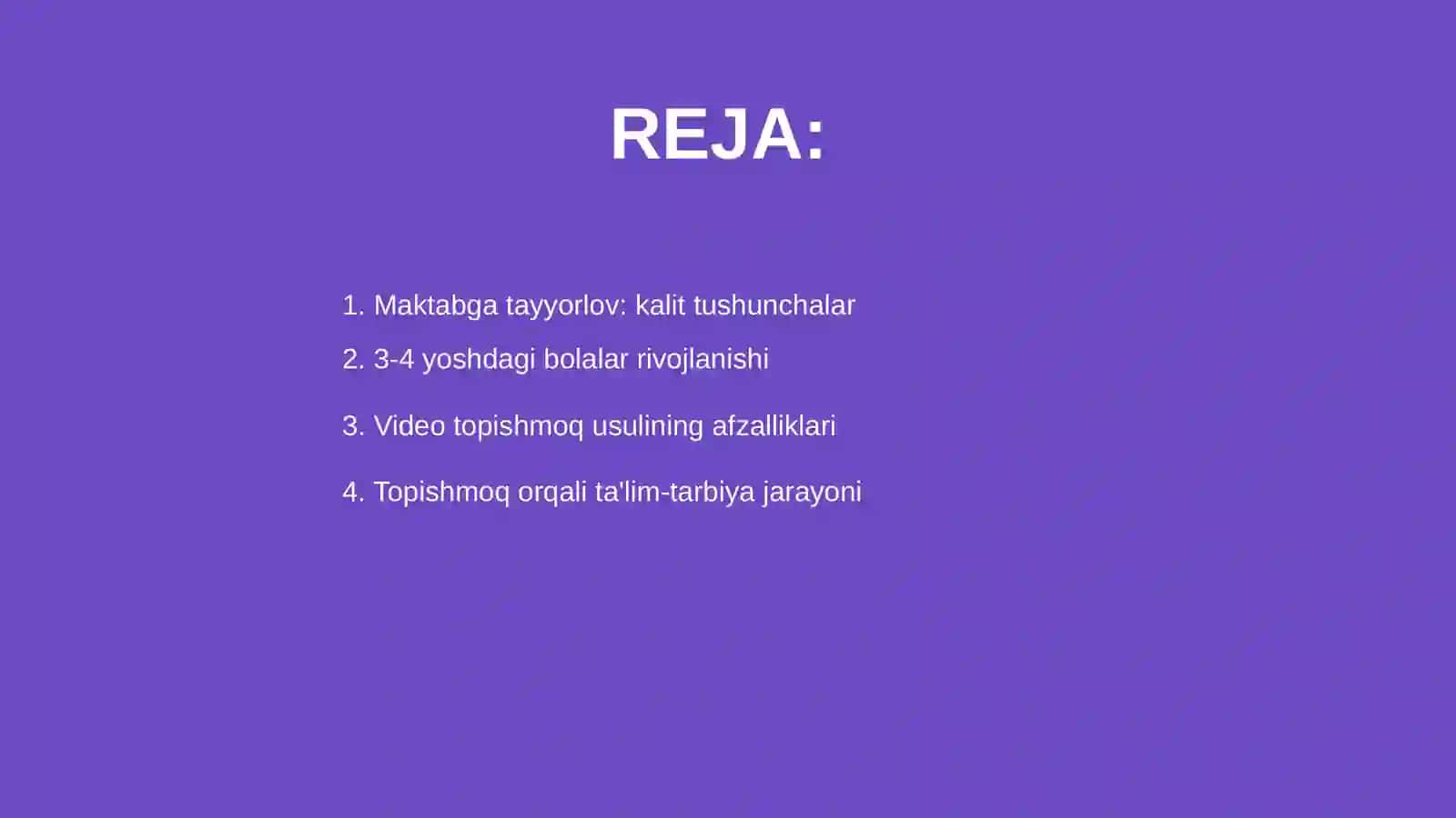 Maktabga tayyorlov 3-4yoshgacha guruhda Video topishmoq usuli asosida taʼlim-tarbiya jarayonini loyihalashtirish 2